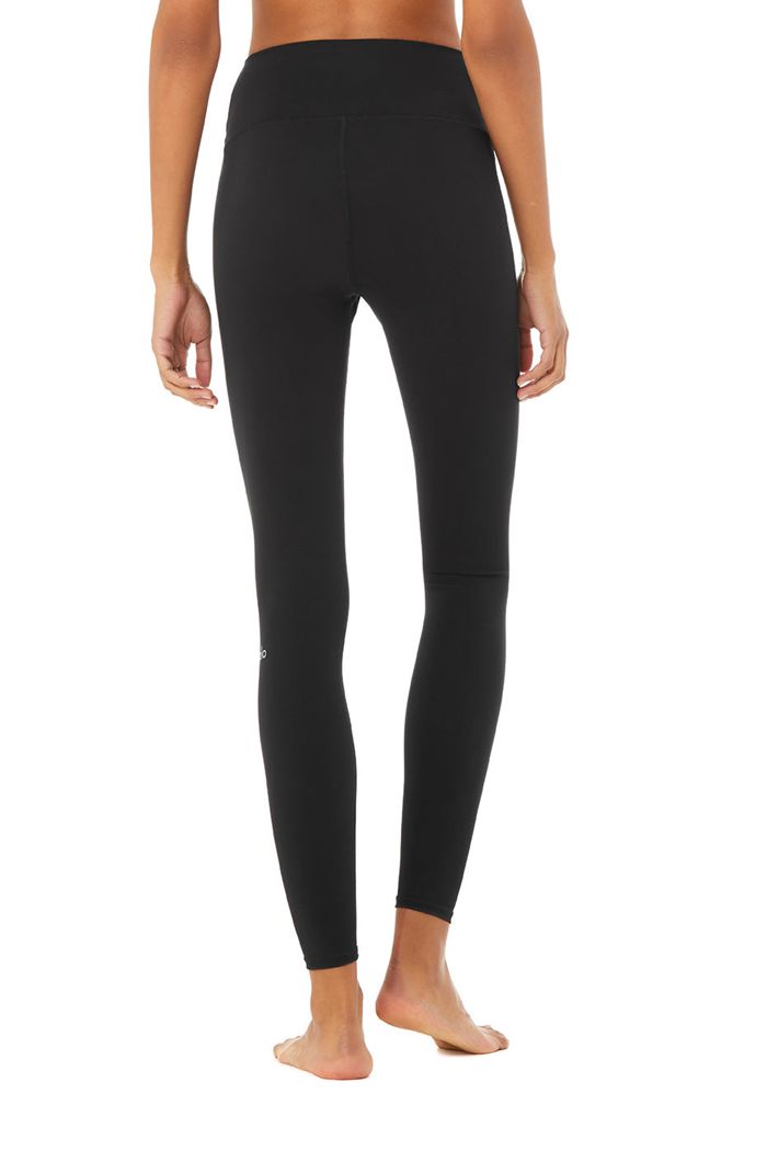 Alo Yoga High-Midja Solid Vapor Leggings Dam Svarta | 6791385-LY