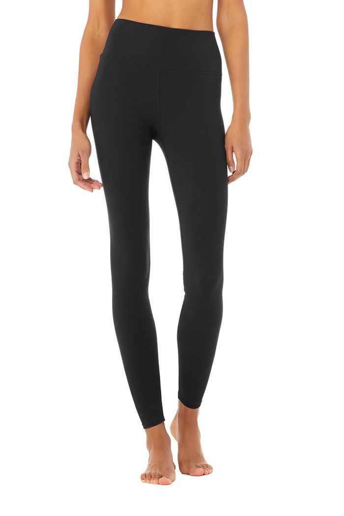 Alo Yoga High-Midja Solid Vapor Leggings Dam Svarta | 6791385-LY