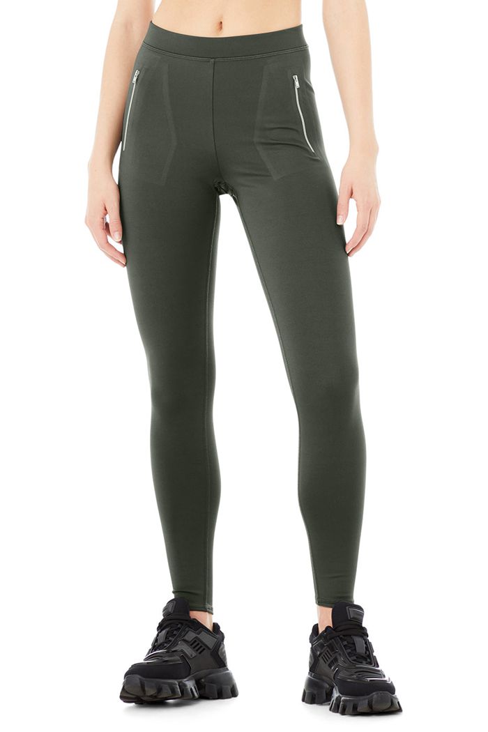 Alo Yoga High-Midja Thrill Seeker Leggings Dam Mörkgröna | 4238760-WQ