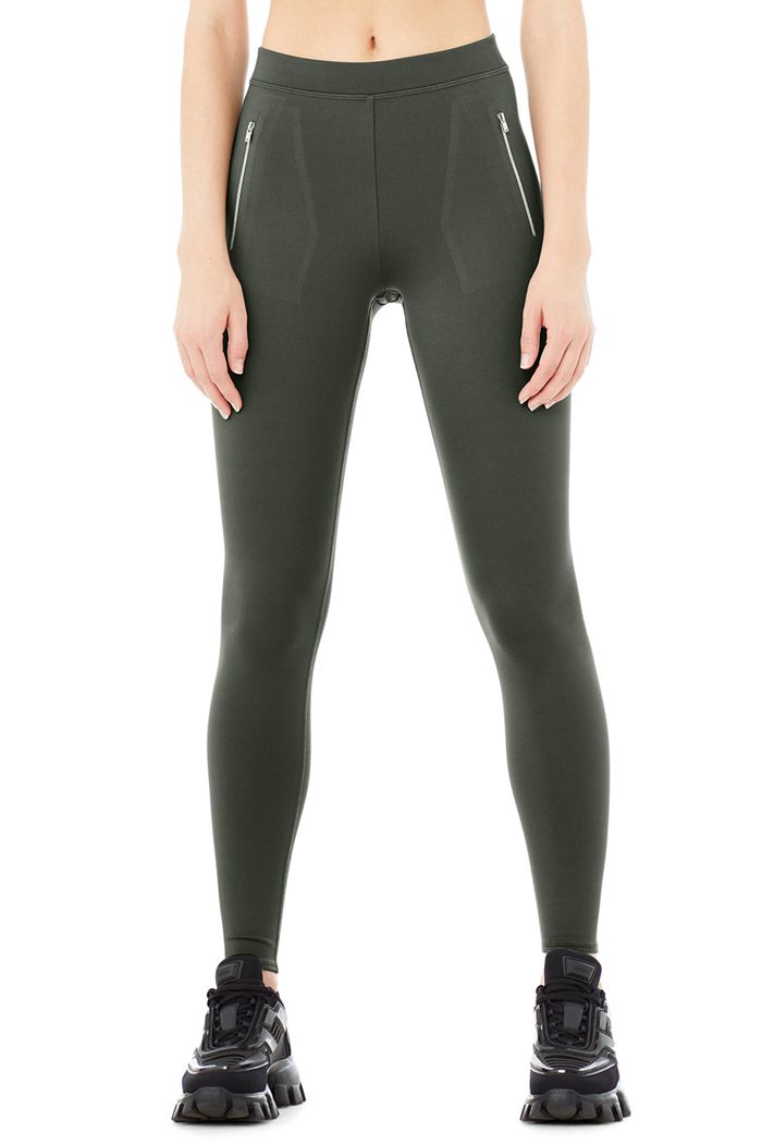 Alo Yoga High-Midja Thrill Seeker Leggings Dam Mörkgröna | 4238760-WQ