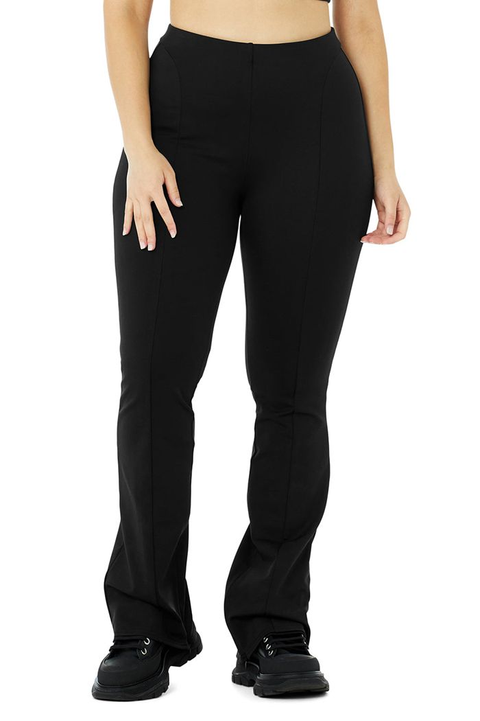 Alo Yoga High-Midja Zip It Flare Leggings Dam Svarta | 3769428-DY