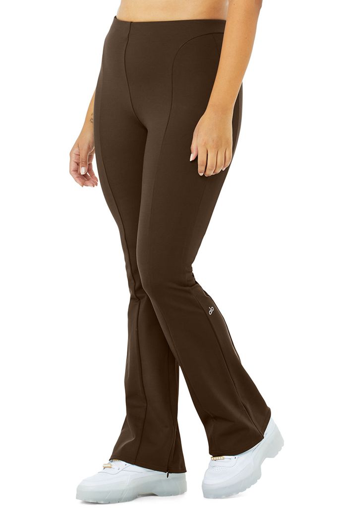 Alo Yoga High-Midja Zip It Flare Leggings Dam Svarta | 9635814-RX