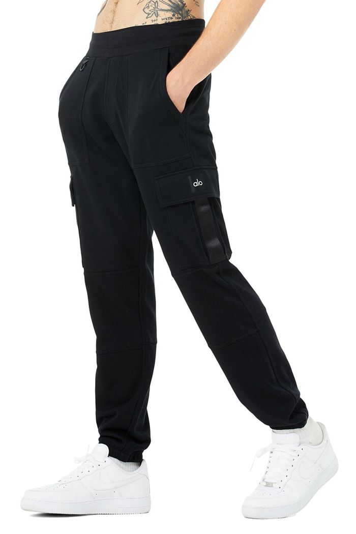 Alo Yoga Highline Cargo Sweat Byxor Herr Svarta | 3015692-UC