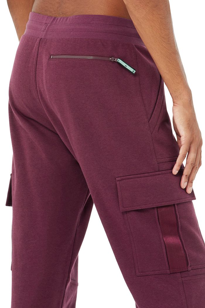 Alo Yoga Highline Cargo Sweat Byxor Herr Röda | 4863120-EN