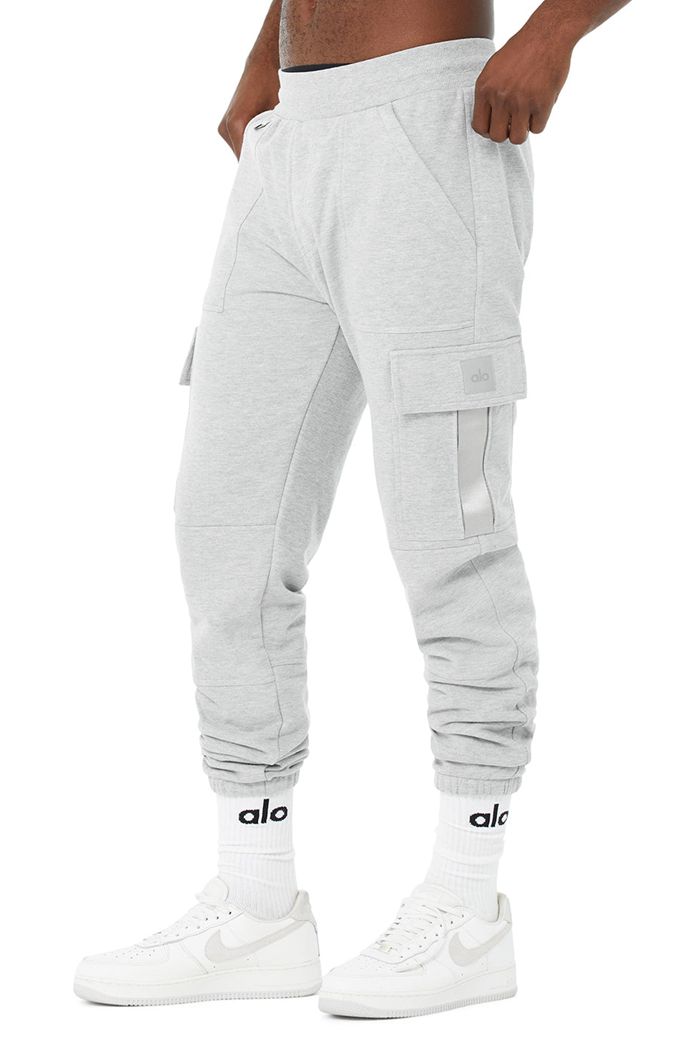 Alo Yoga Highline Cargo Sweat Byxor Herr Grå | 5467032-OT