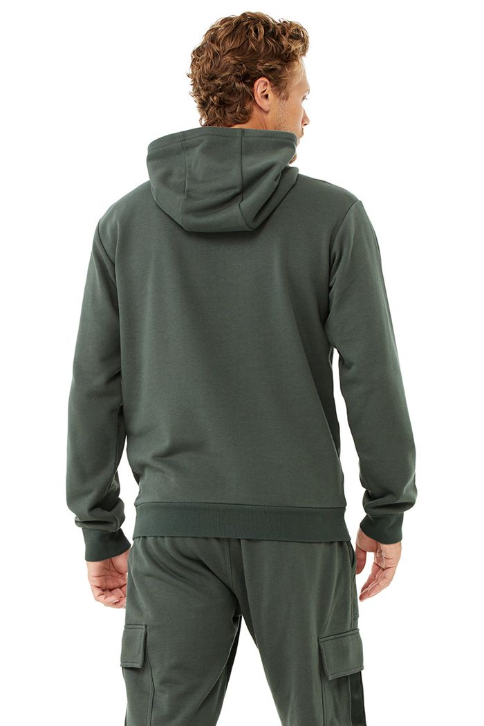 Alo Yoga Highline Hoodie Herr Mörkgröna | 4657102-BZ