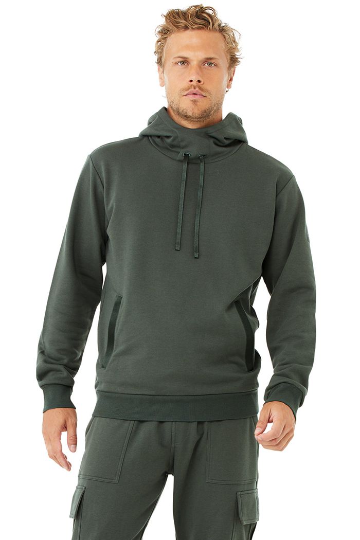 Alo Yoga Highline Hoodie Herr Mörkgröna | 4657102-BZ