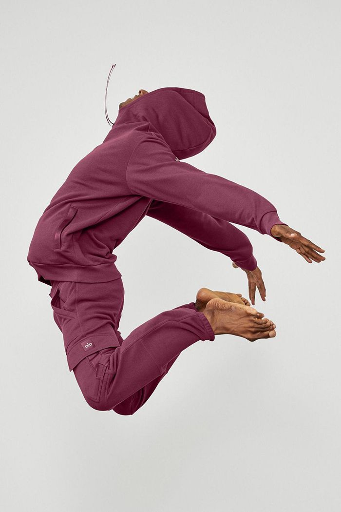 Alo Yoga Highline Hoodie Herr Röda | 5187043-OU