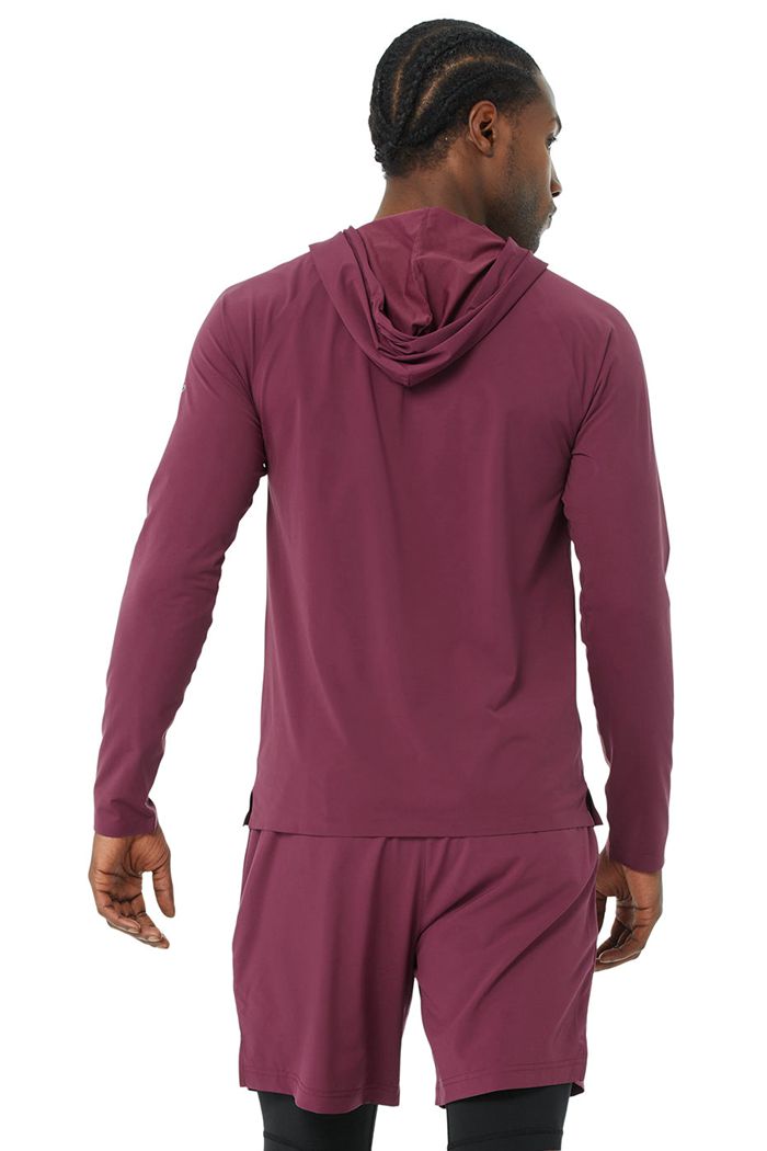 Alo Yoga Idol Hooded Runner Hoodie Herr Röda | 1973064-VH