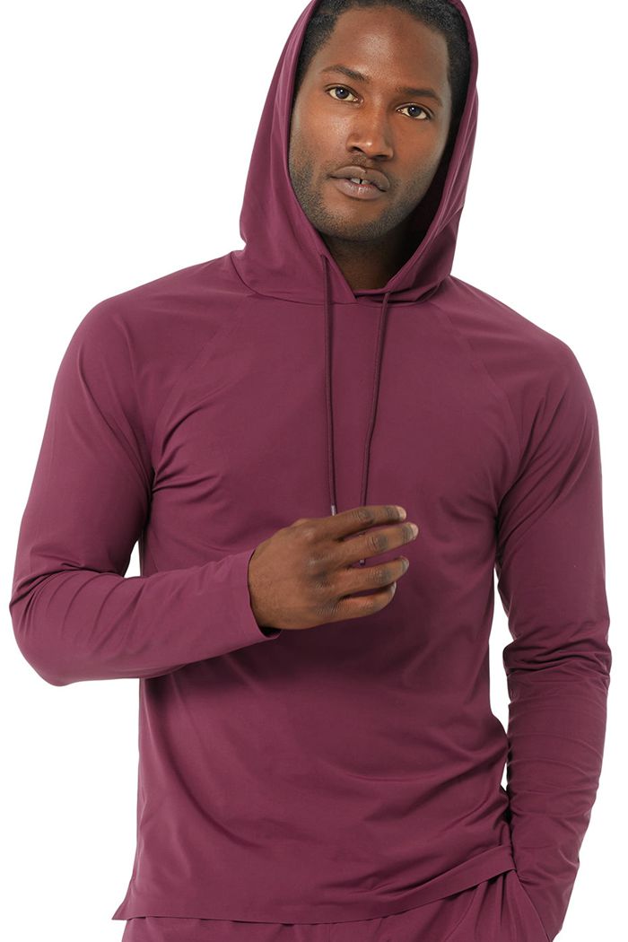 Alo Yoga Idol Hooded Runner Hoodie Herr Röda | 1973064-VH