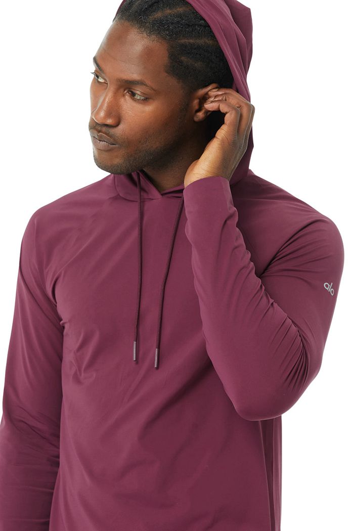 Alo Yoga Idol Hooded Runner Hoodie Herr Röda | 1973064-VH