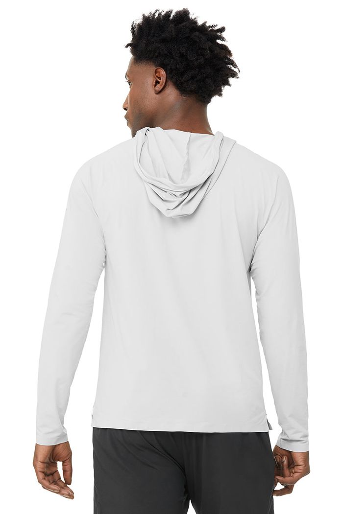 Alo Yoga Idol Hooded Runner Hoodie Herr Vita | 9256138-CB