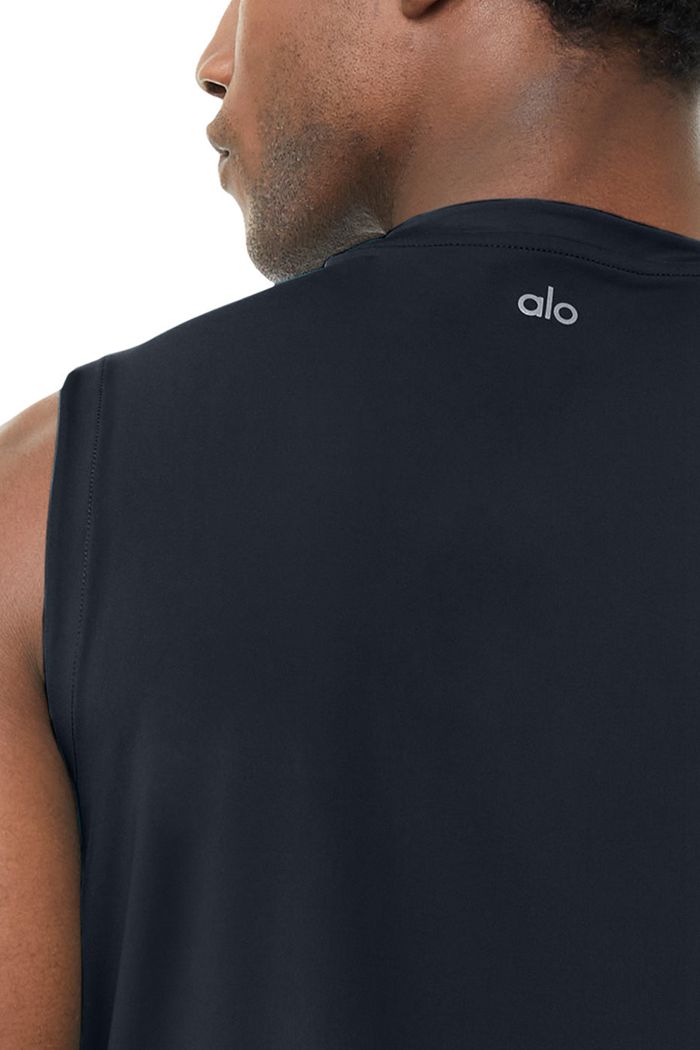 Alo Yoga Idol Performance Tank Tops Herr Marinblå | 0325619-PJ