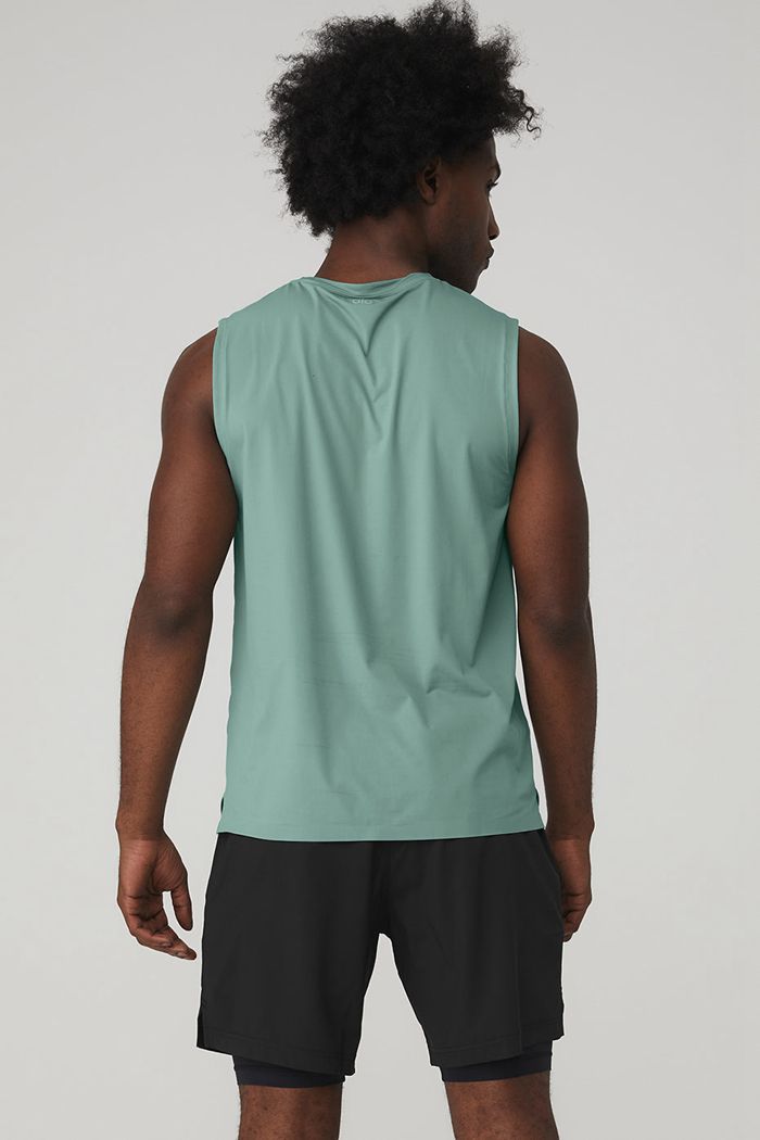 Alo Yoga Idol Performance Tank Tops Herr Blå | 2035671-OV