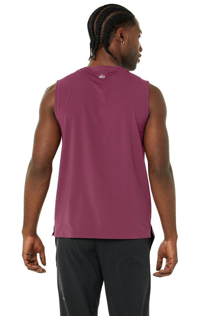 Alo Yoga Idol Performance Tank Tops Herr Röda | 4053127-MW