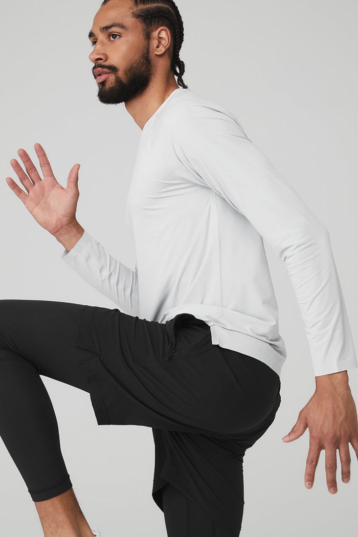 Alo Yoga Idol Performance Tee Long Sleeve Herr Vita | 6529430-NI