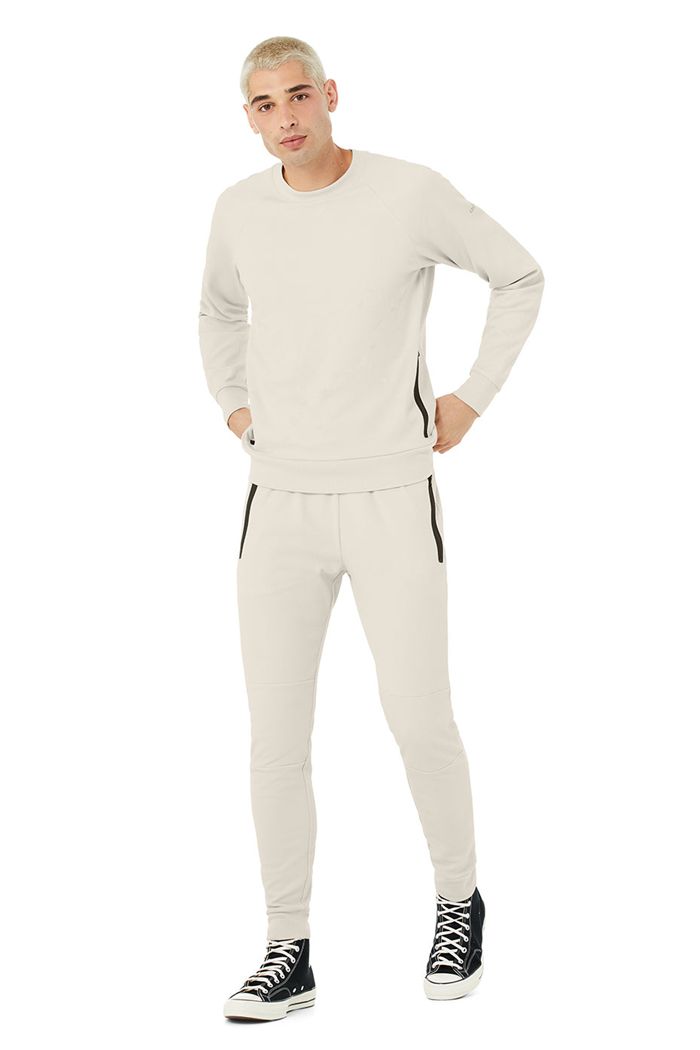 Alo Yoga Impel Sweatshirt Long Sleeve Herr Beige | 3697425-GY