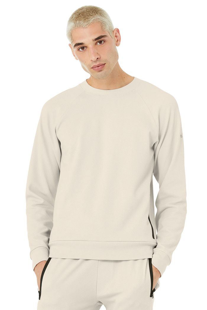 Alo Yoga Impel Sweatshirt Long Sleeve Herr Beige | 3697425-GY