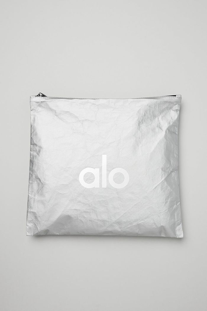 Alo Yoga Keep It Dry Fitness Zip Pouch Väska Dam Silver | 4892706-LB