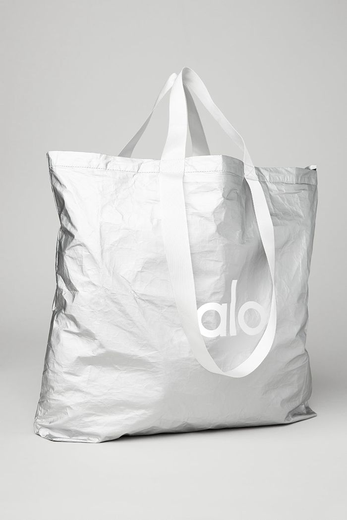 Alo Yoga Keep It Dry Packable Tote Väska Dam Silver | 1549236-QU