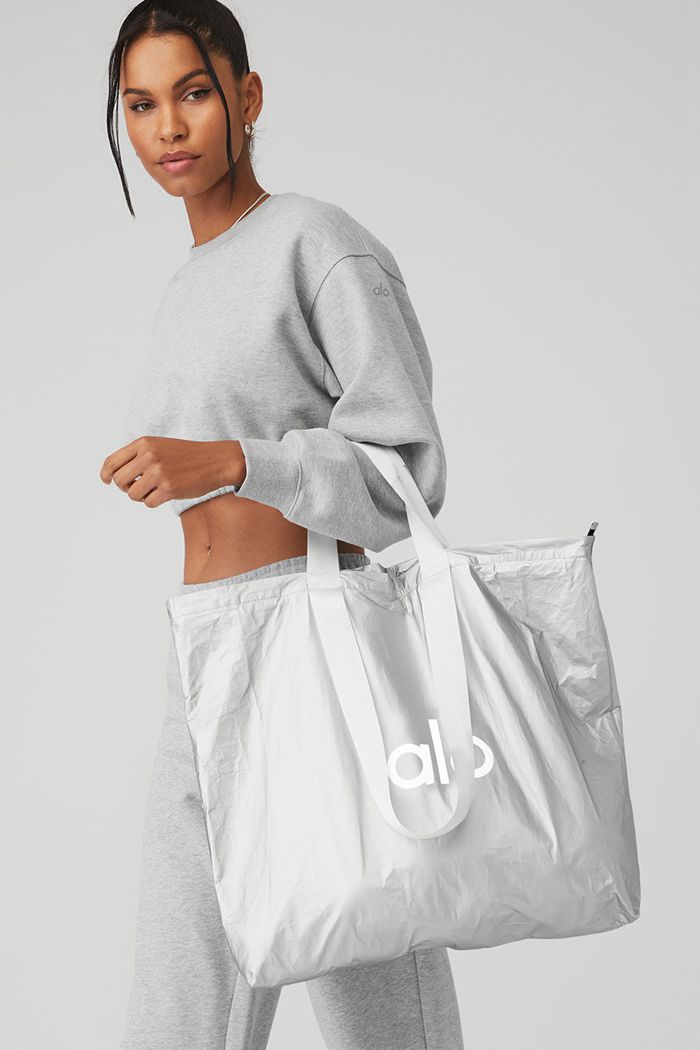 Alo Yoga Keep It Dry Packable Tote Väska Dam Silver | 1549236-QU