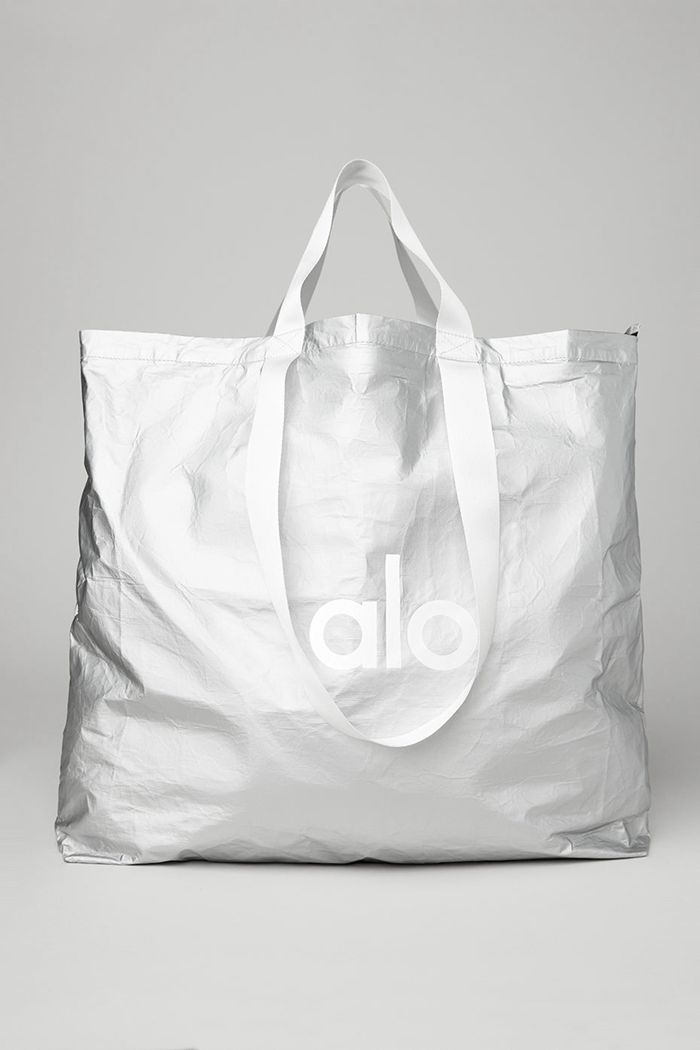 Alo Yoga Keep It Dry Packable Tote Väska Dam Silver | 1549236-QU