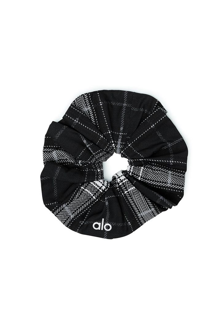 Alo Yoga Legacy Plaid Oversized Scrunchie Dam Svarta Vita | 7031568-MC