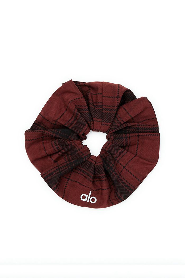 Alo Yoga Legacy Plaid Oversized Scrunchie Dam Svarta | 8476205-KY