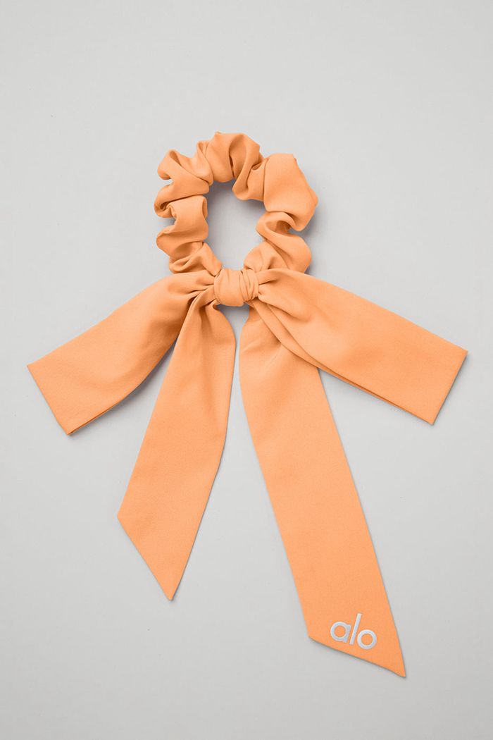 Alo Yoga Love Knots Tie Scrunchie Dam Orange | 0829643-KN