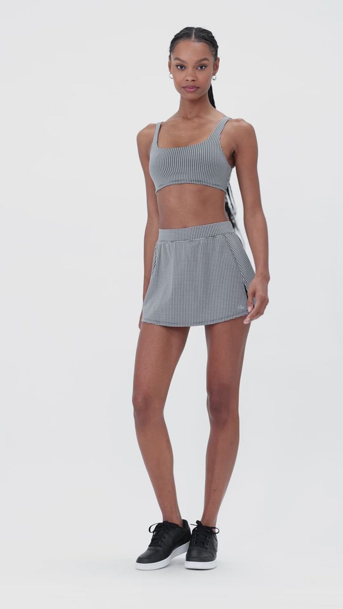 Alo Yoga Micro Houndstooth Tennis Kjolar Dam Svarta Vita | 5726843-BZ