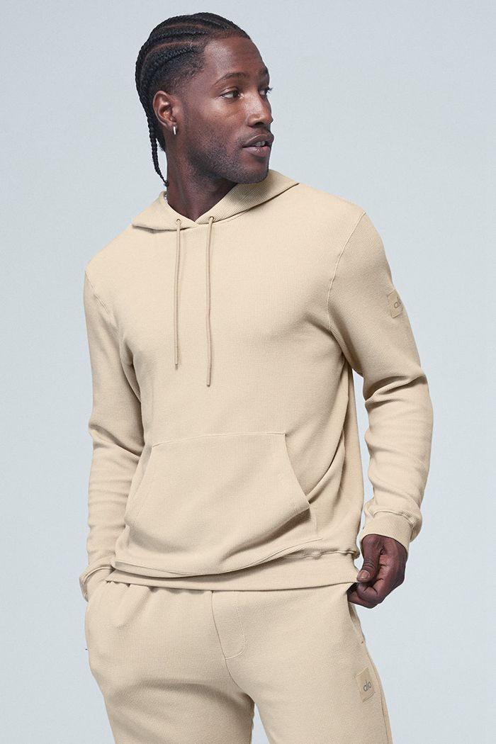 Alo Yoga Micro Waffle Fast Break Hoodie Herr Bruna | 2397401-VE