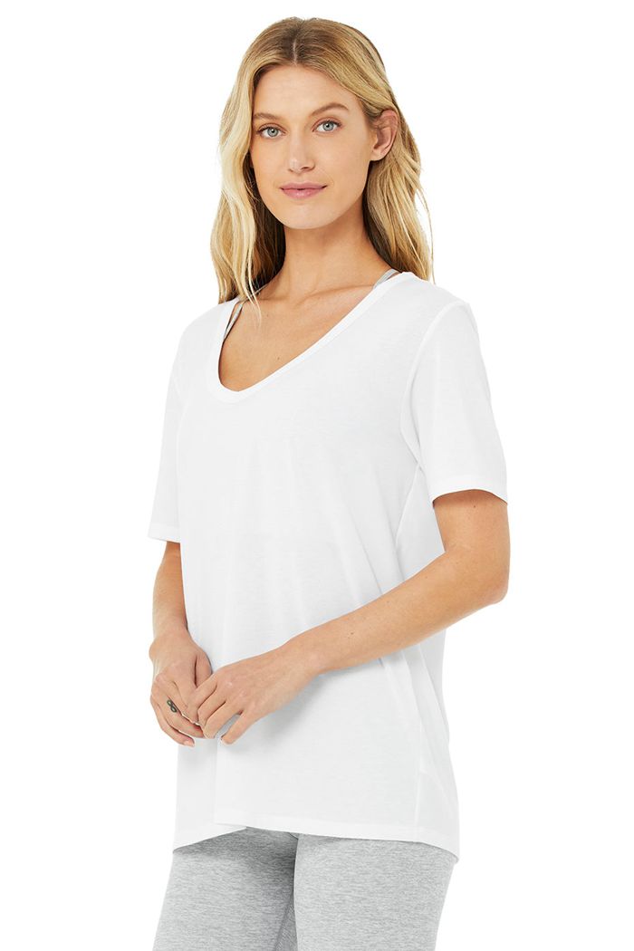 Alo Yoga Motion Short Sleeve Dam Vita | 3049876-XZ