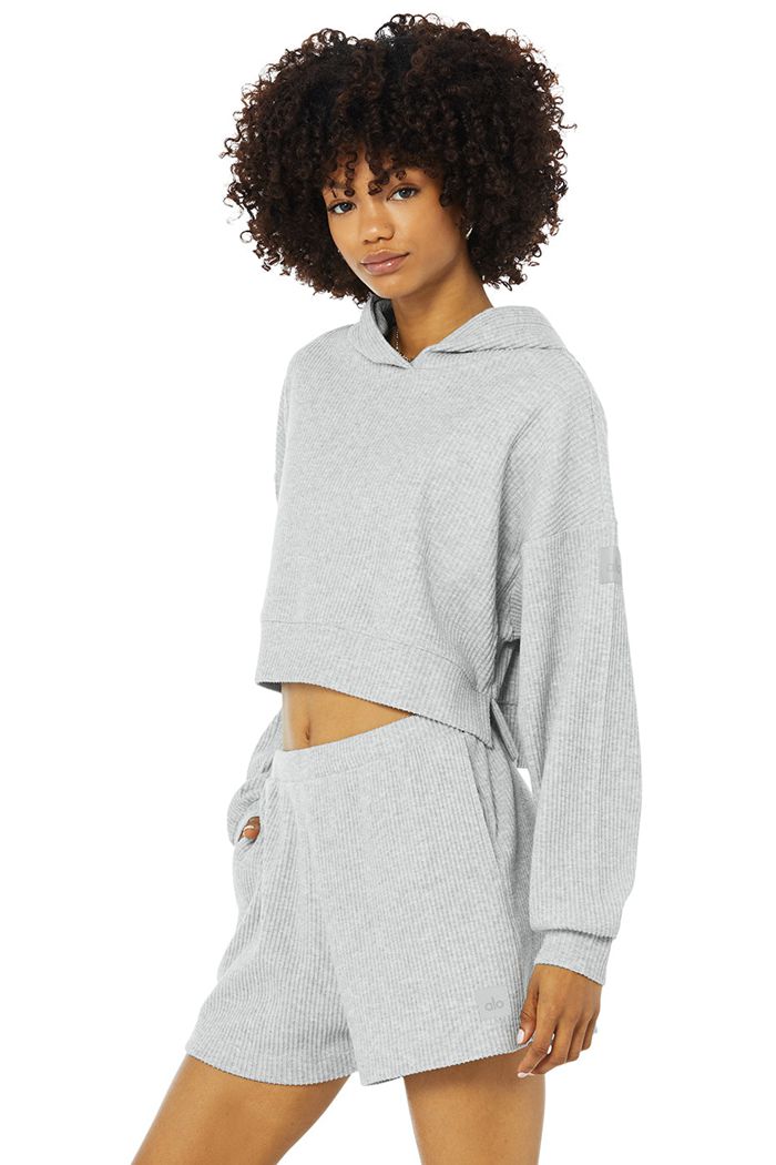 Alo Yoga Muse Hoodie Dam Grå | 1925704-AS