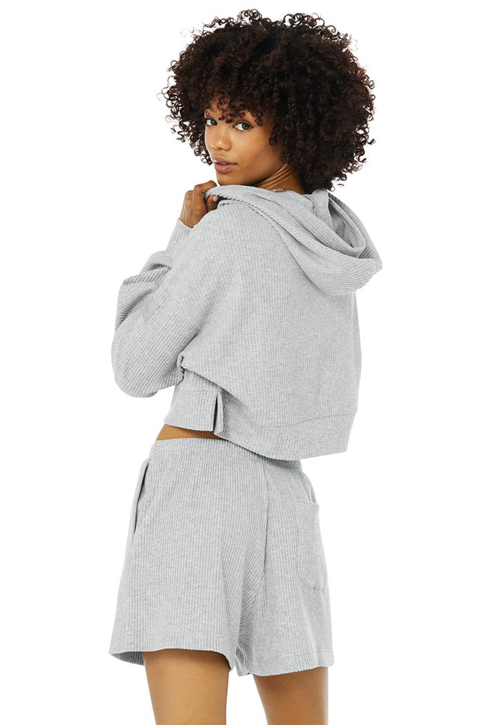 Alo Yoga Muse Hoodie Dam Grå | 1925704-AS