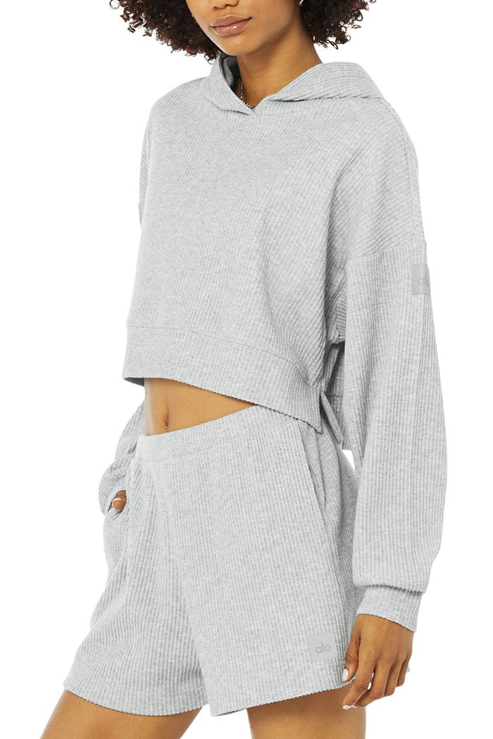 Alo Yoga Muse Hoodie Dam Grå | 1925704-AS