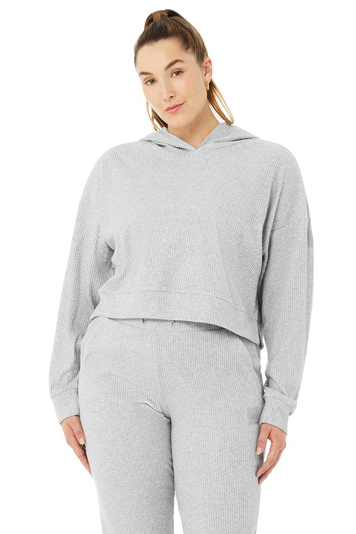 Alo Yoga Muse Hoodie Dam Grå | 1925704-AS