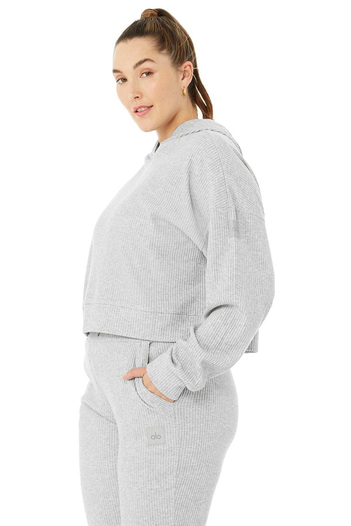 Alo Yoga Muse Hoodie Dam Grå | 1925704-AS