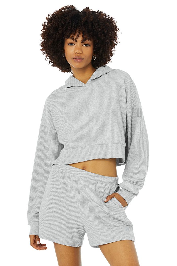 Alo Yoga Muse Hoodie Dam Grå | 1925704-AS