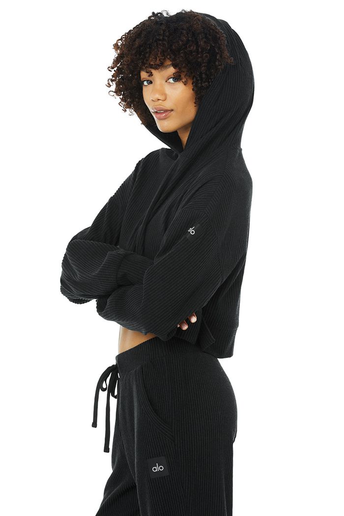 Alo Yoga Muse Hoodie Dam Svarta | 2691075-QH