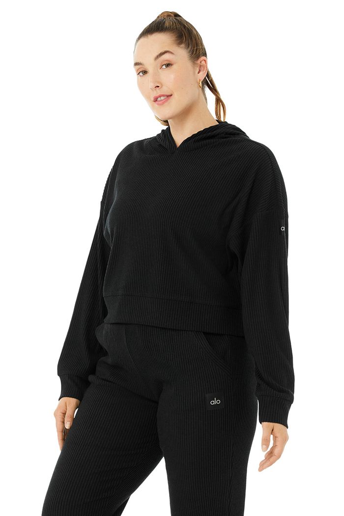 Alo Yoga Muse Hoodie Dam Svarta | 2691075-QH