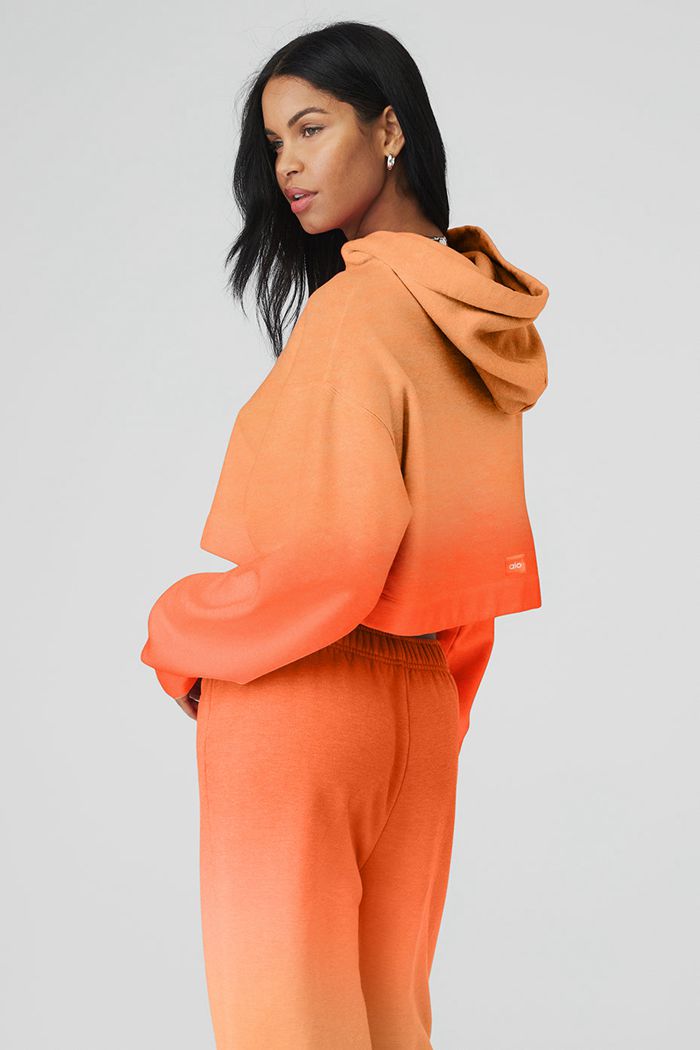 Alo Yoga Ombre Bae Hoodie Dam Orange | 4073591-MH