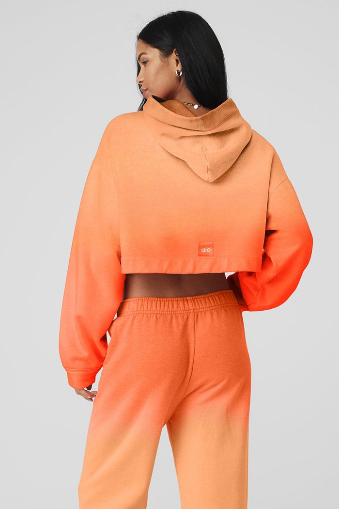 Alo Yoga Ombre Bae Hoodie Dam Orange | 4073591-MH