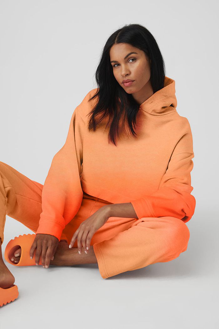 Alo Yoga Ombre Bae Hoodie Dam Orange | 4073591-MH