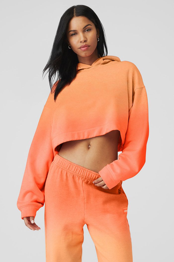 Alo Yoga Ombre Bae Hoodie Dam Orange | 4073591-MH