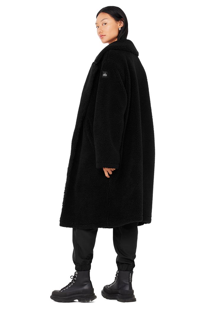 Alo Yoga Oversized Sherpa Trench Coat Dam Svarta | 7820931-RX