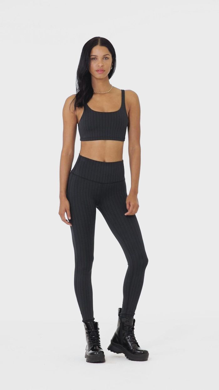 Alo Yoga Pinstripe BH Dam Mörkgrå | 5248371-QV