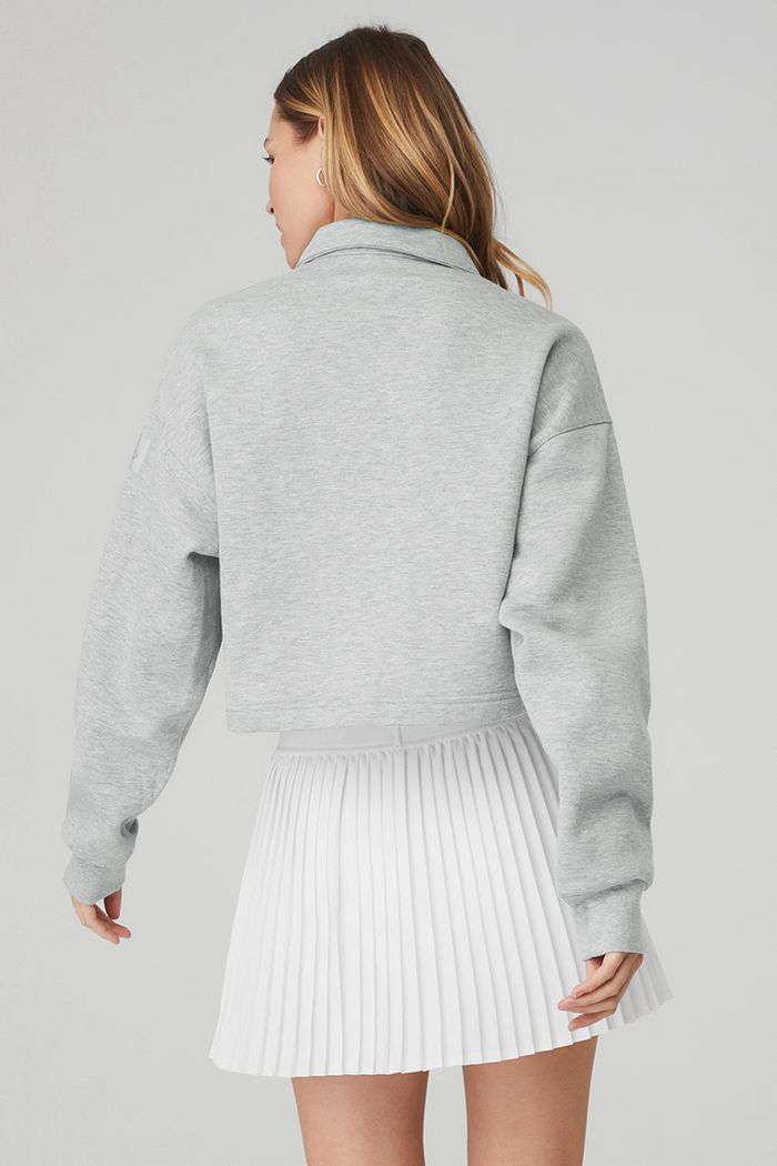 Alo Yoga Polo Henley Sweatshirt Dam Grå | 5160943-OX