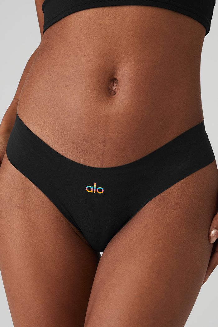 Alo Yoga Pride Airbrush Invisible Cheeky Underkläder Dam Svarta | 8750693-IG