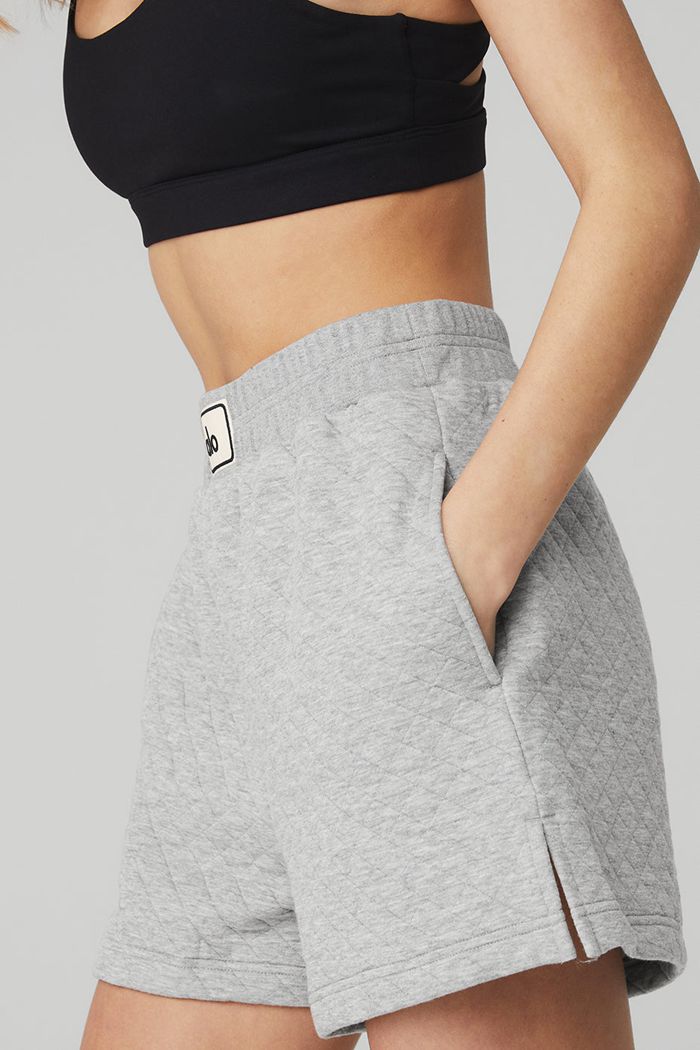 Alo Yoga Quilted Arena Boxing Short Dam Grå | 9152806-OP