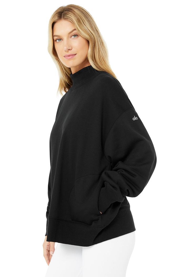 Alo Yoga Refresh Sweatshirt Dam Svarta | 2137459-JC